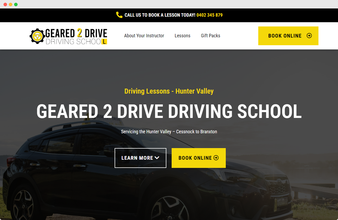 Geared 2 Drive Website Screenshot